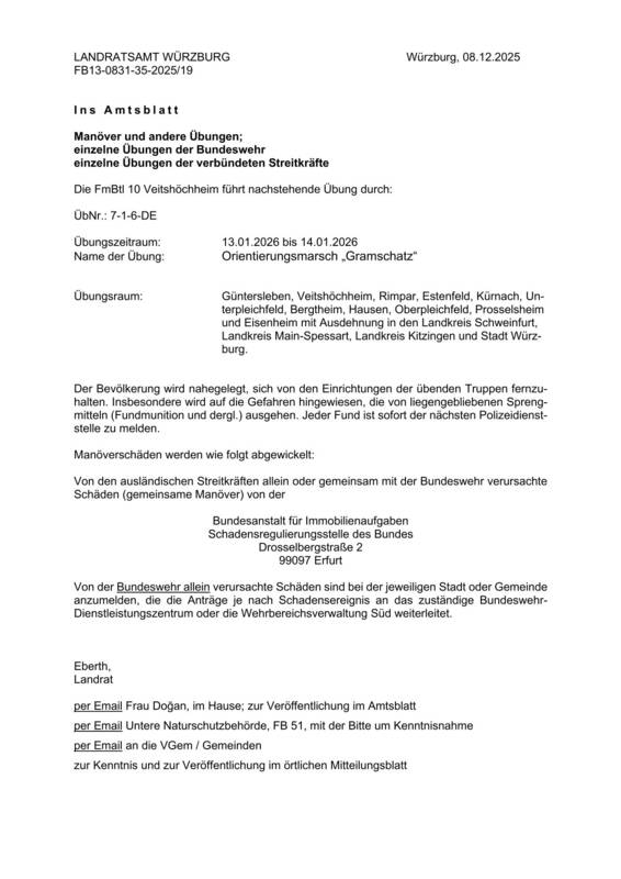 Manöver und andere Übungen